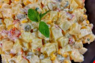 Köz Biberli Soslu Patates Salatası Tarifi