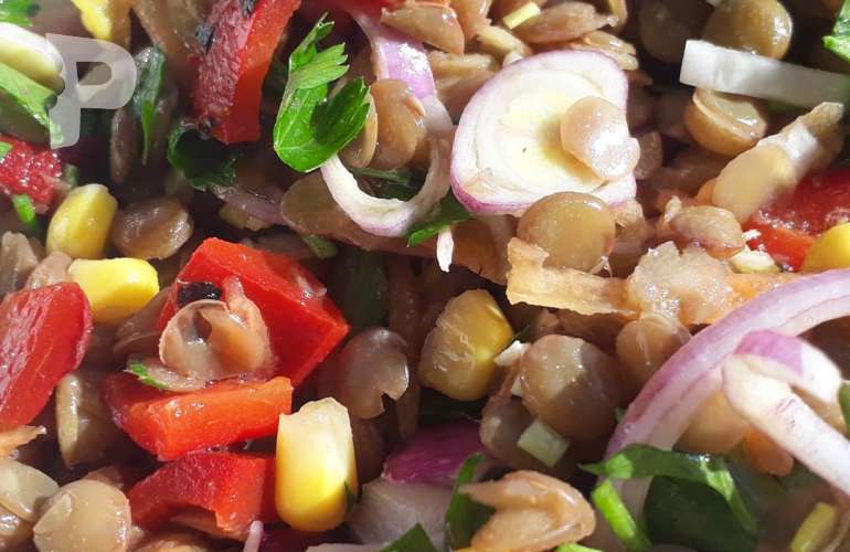 Az Malzemeli Yeşil Mercimek Salatası Nasıl Yapılır