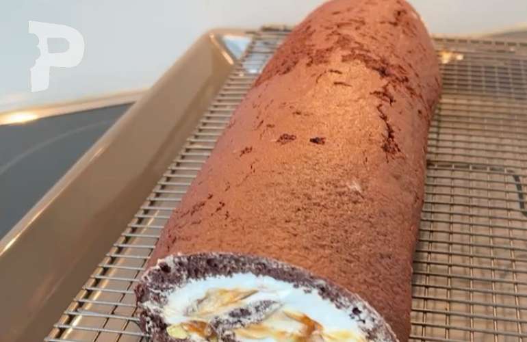 Karamelli Çikolatalı Rulo Pasta Yapımı